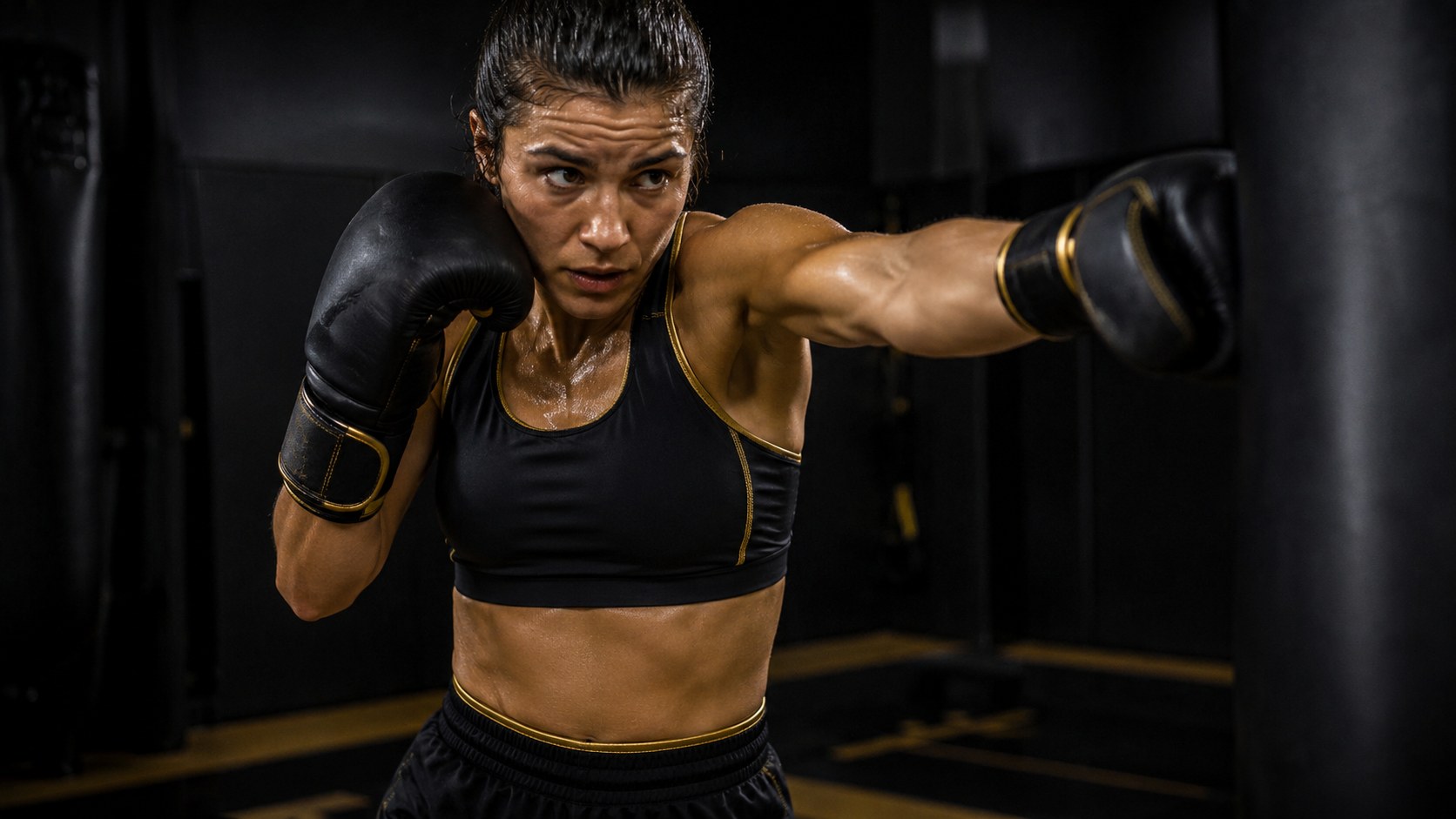 Boxer wearing custom performance fightwear